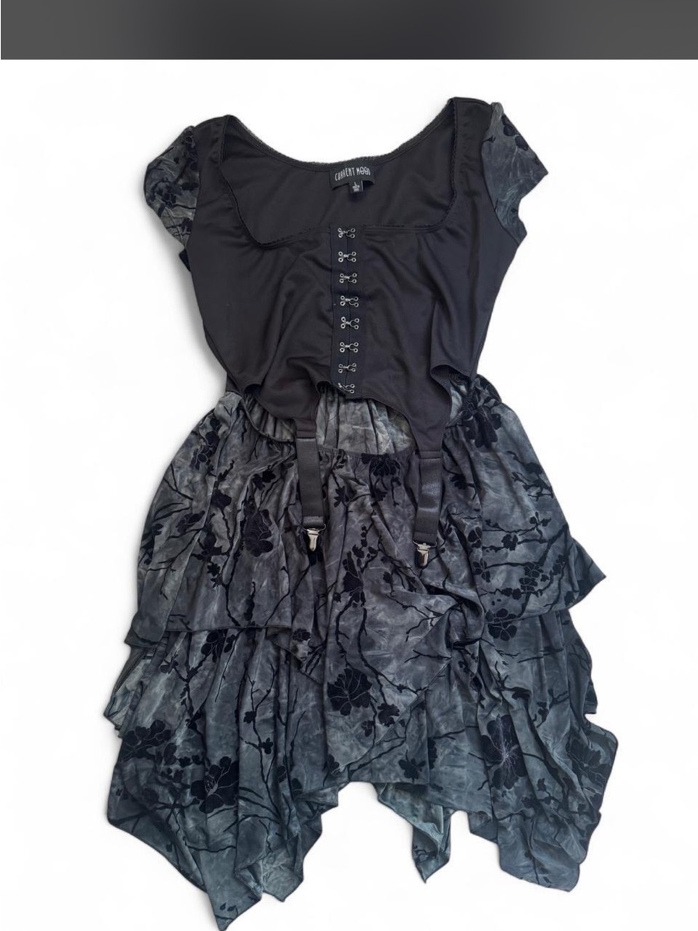 Current Mood Black Gothic Ruffled Dress